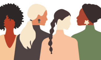diverse group of women with featureless faces