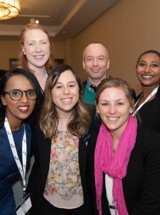 women at a conference