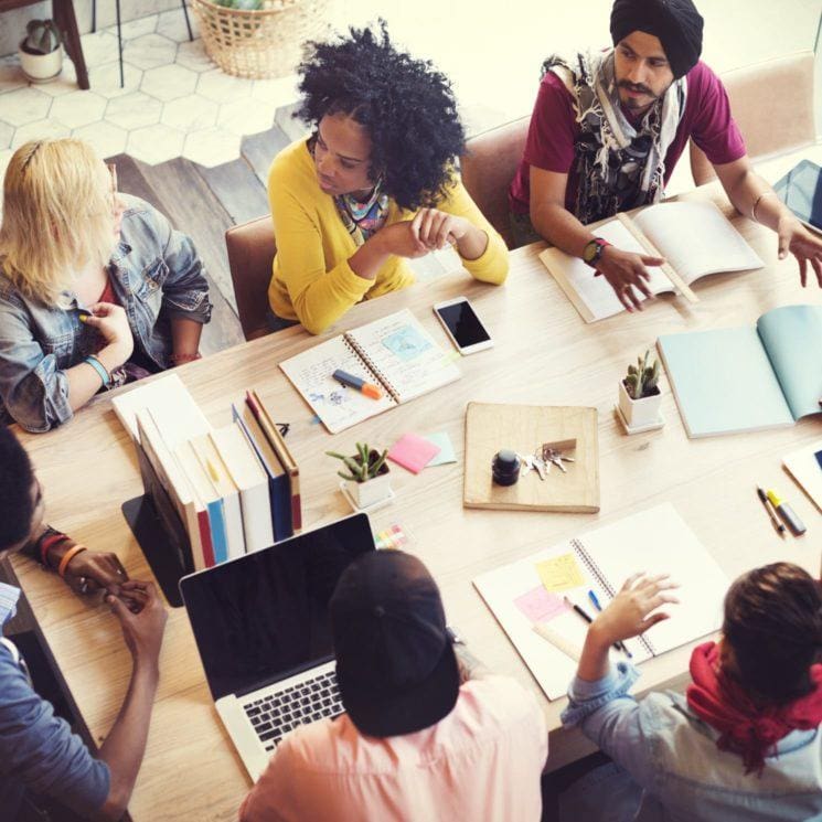 diverse adults a meeting