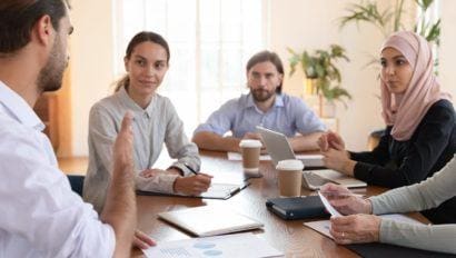 professionals meeting in an office