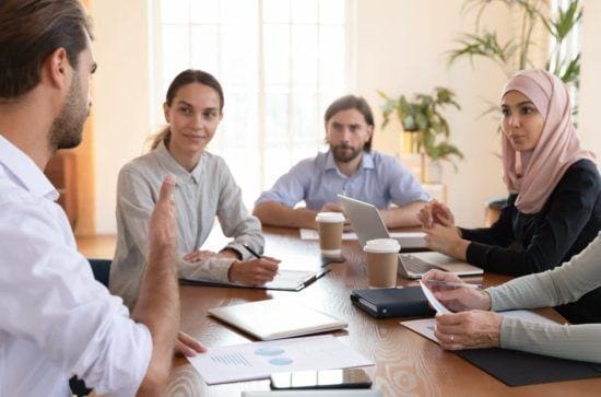 professionals meeting in an office