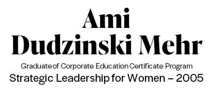 Name card: Ami Dudzinski Mehr