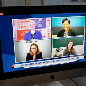 screenshot of business panel simmons leadership conference