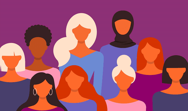 vector of diverse group of women