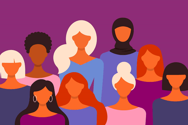 vector of diverse group of women