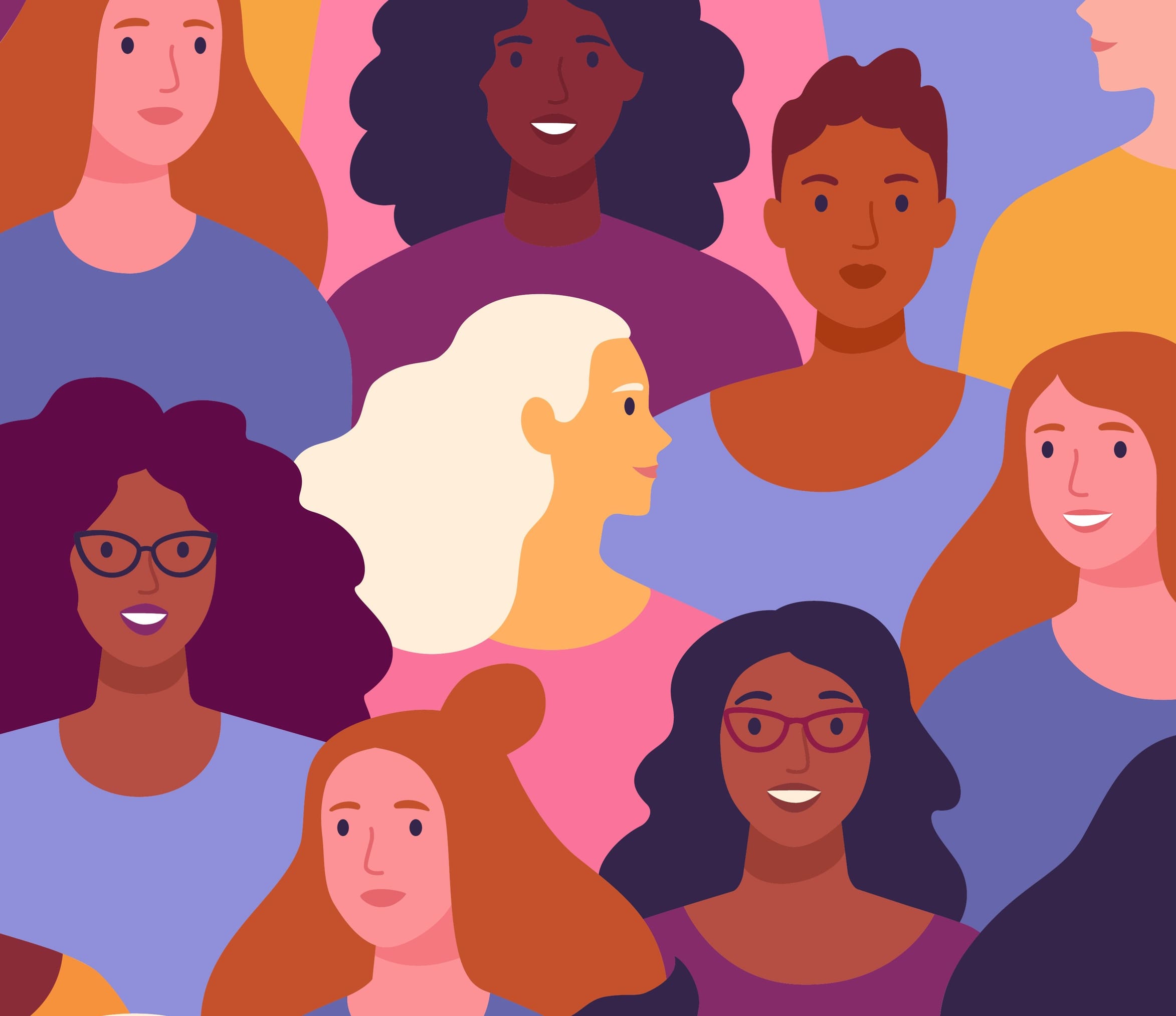 diverse group of women smiling