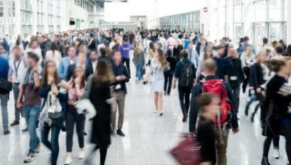 blurred crowded airport