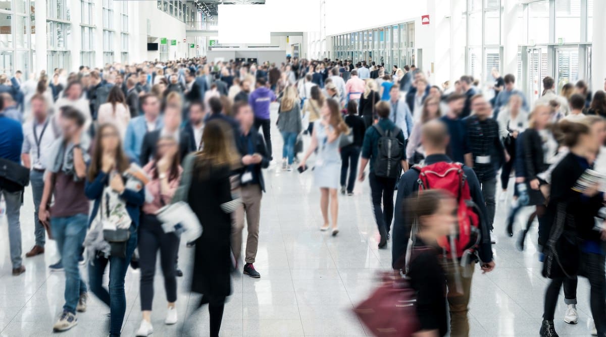 blurred crowded airport