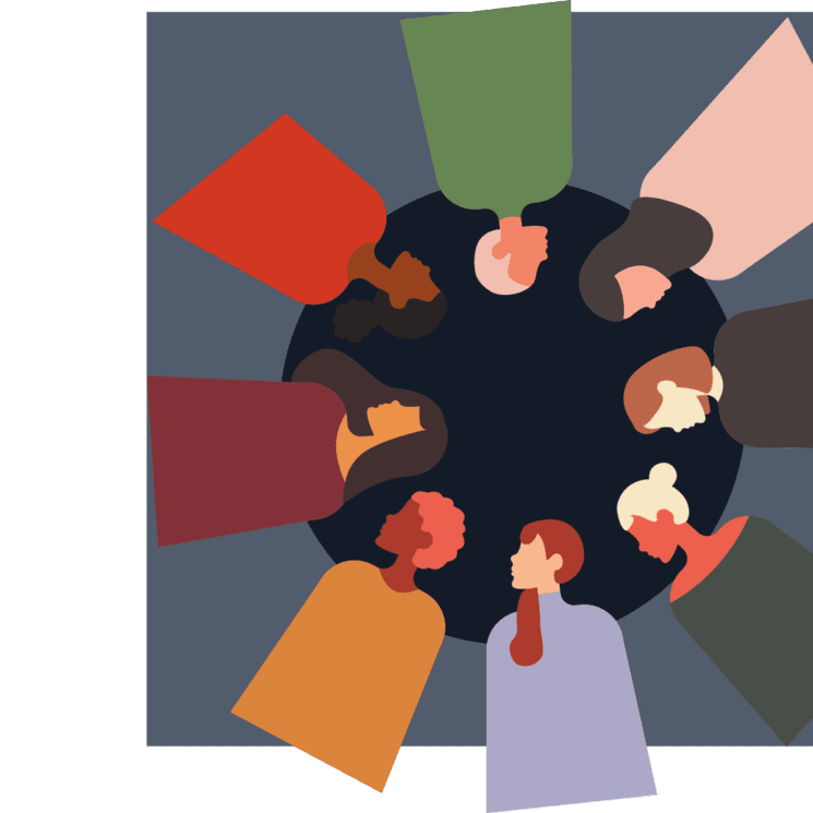 diverse circle of people