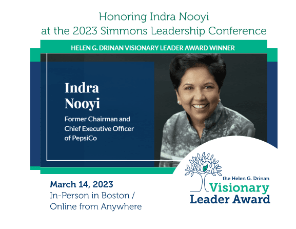 helen g. drinan visionary leader award recipient indra nooyi