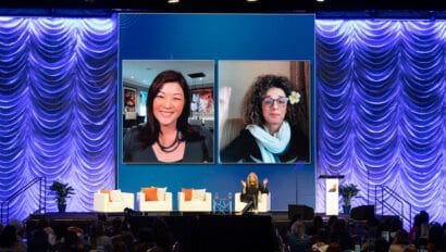 juju chang and masih alinejad on stage at the simmons leadership conference