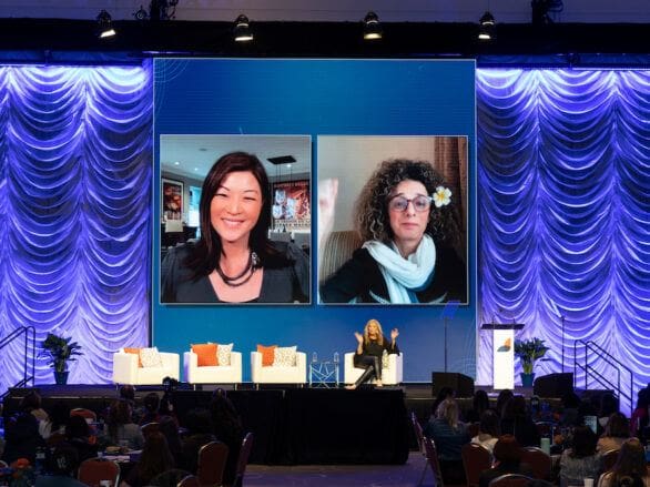 juju chang and masih alinejad on stage at the simmons leadership conference