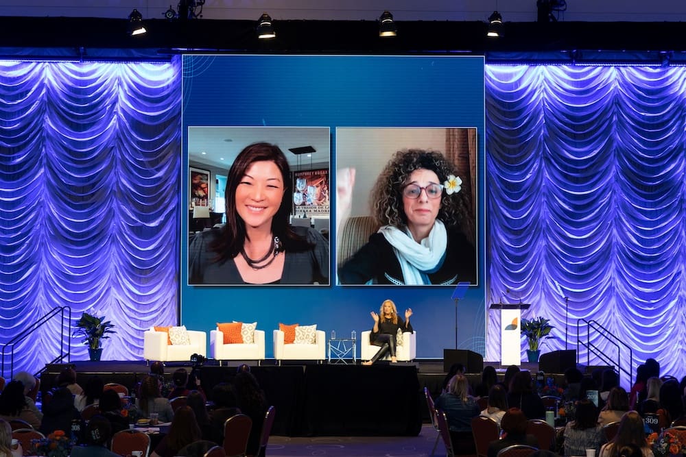 juju chang and masih alinejad on stage at the simmons leadership conference