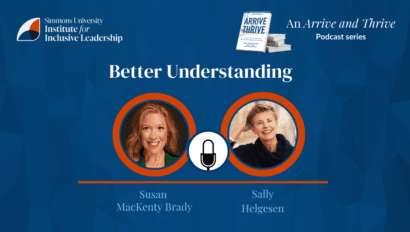 sally helgesen and susan brady promotional card podcast