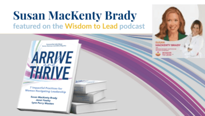 susan mackenty brady head shot arrive and thrive book cover