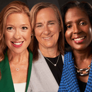 headshots of susan mackenty brady, janet foutty and lynn perry wooten