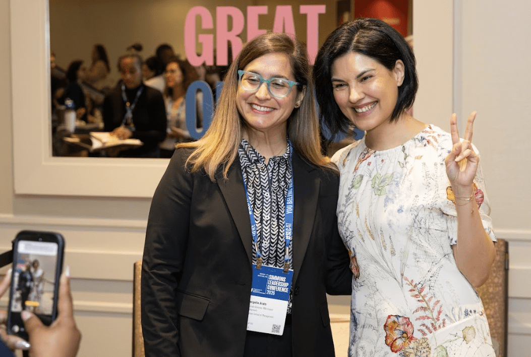 Nadya Zhexembayeva and Georgette at the Simmons Leadership Conference